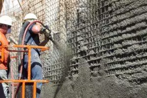 Торкретирование поверхности бетоном
